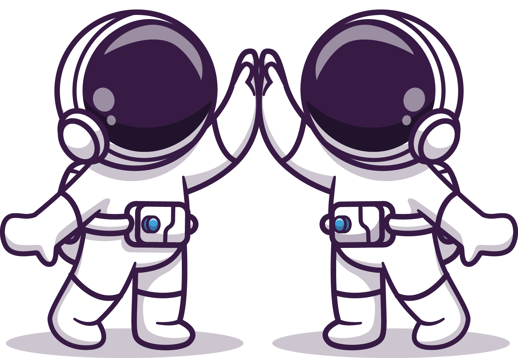Astronaut på highfive