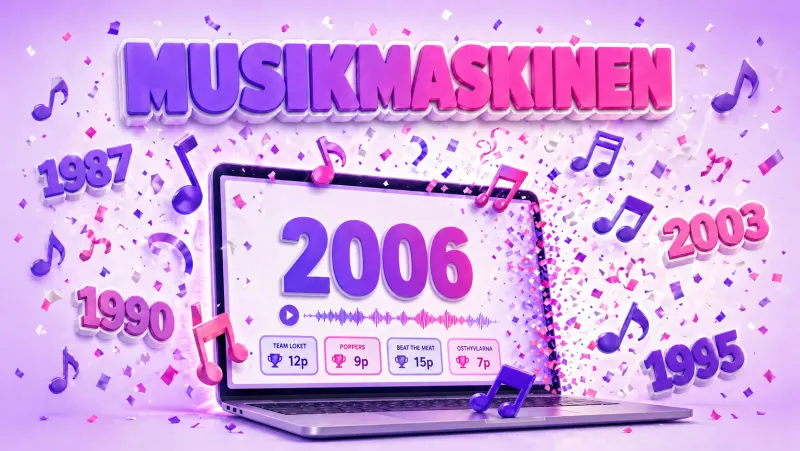 Musikmaskinen — gissa årtalet på låtar