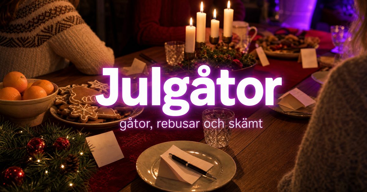 Julgåtor: 30 gåtor, rebusar och skämt med svar